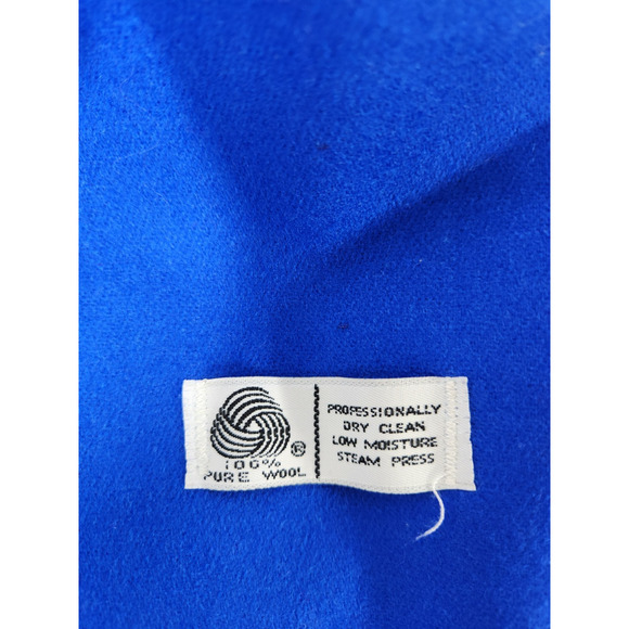 Vintage Alorna Petites Women's Royal Blue Pure Wool Midi Coat, Size 12-14P - Picture 9 of 13